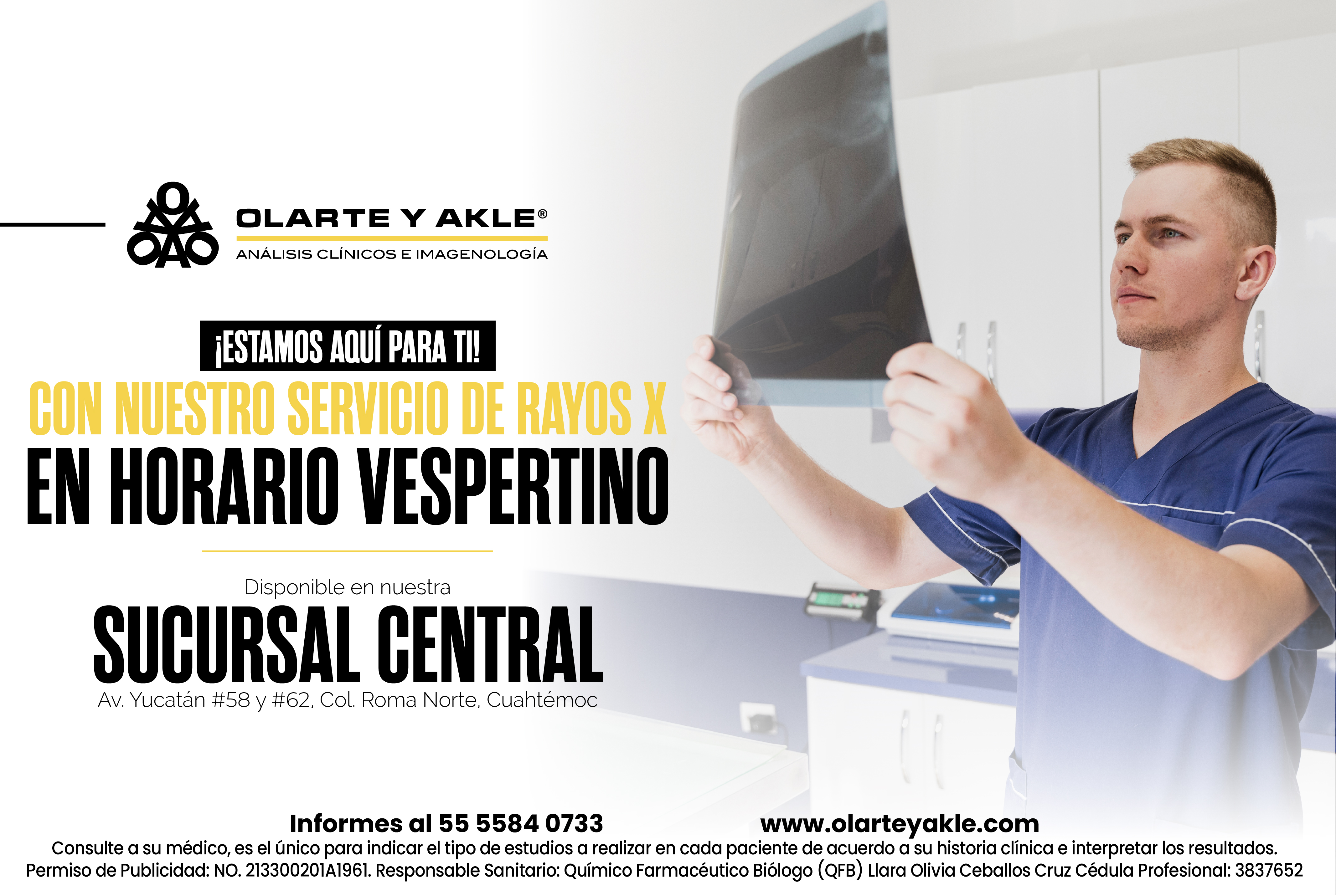 Servicio de rayos-x  en turno vespertino